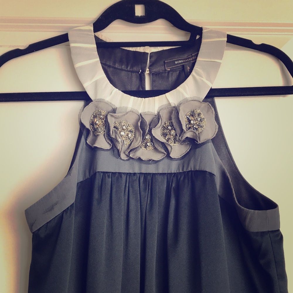 BCBG Navy Silk Dress
